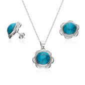 Set argint cercei si lantisor cu turcoaz DiAmanti AE21668-S-AS